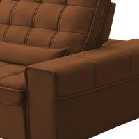 Sofá Retrátil Reclinável Para Sala 3 Lugares 210cm Nebrasca F04 Veludo Terracota - Lyam Decor - 7