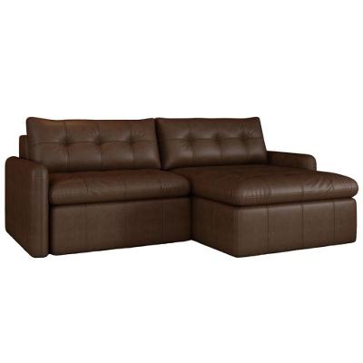 Sofá Retrátil 2 Lugares Para Sala De Estar 184cm Zuno P08 Couro Marrom Mescla - Lyam Decor