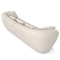 Sofá 3 Lugares Para Sala Living Orgânico 212cm Eça P08 Veludo Bege - Lyam Decor - 3