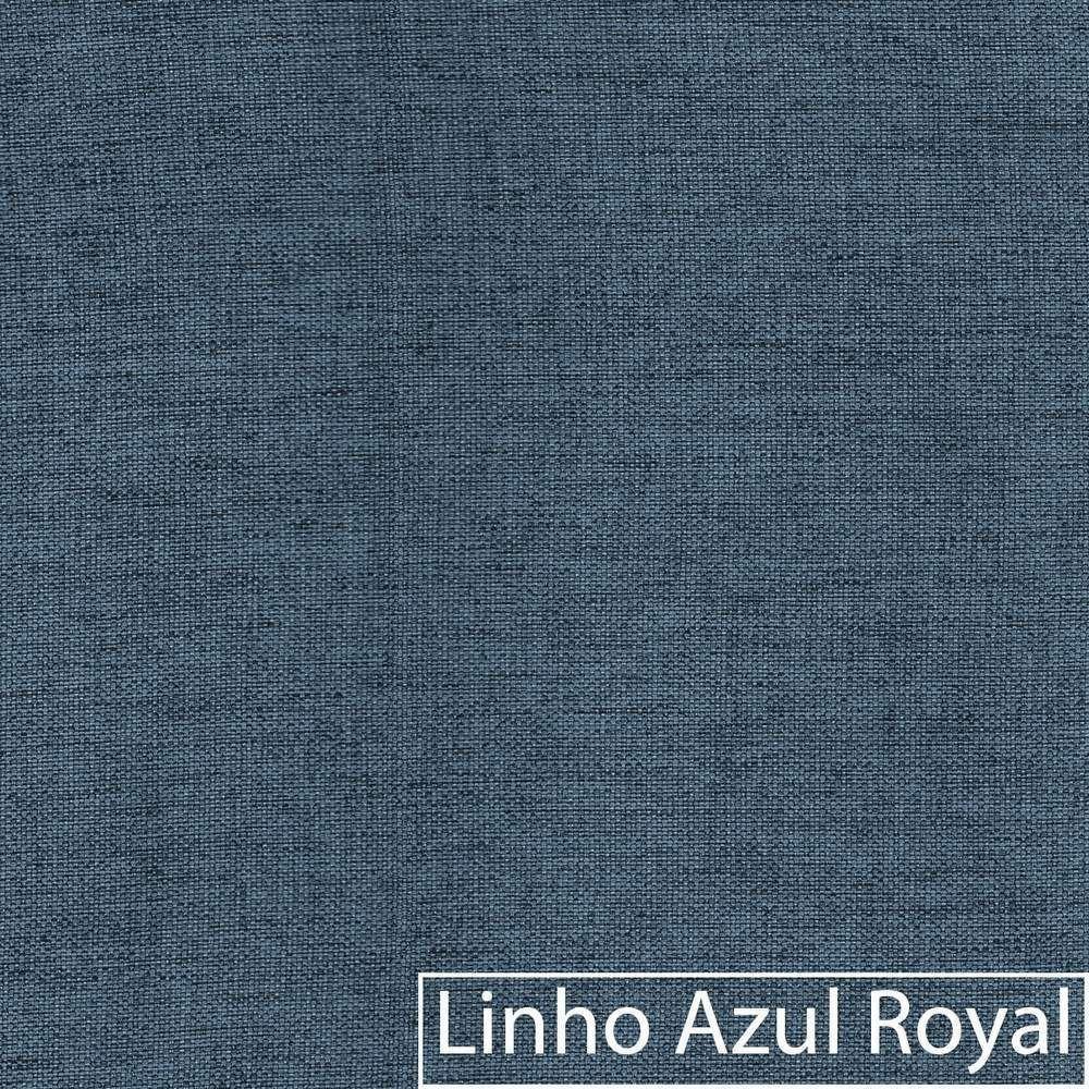 Sofá 3 Lugares Luxo Recepção Escritorio Sala Veneza 200cm Linho - Doce Sonho Móveis Azul Royal - 4