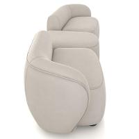 Sofá 3 Lugares Para Sala Living Orgânico Com Puff 302cm Luft P08 Veludo Bege - Lyam Decor - 7