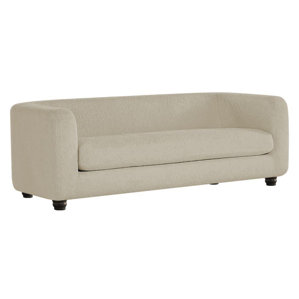 Sofá 3 Lugares Luxo Recepção Escritorio Sala Veneza 200cm Bouclé - Doce Sonho Móveis Bege - 1