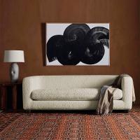 Sofá 3 Lugares Luxo Recepção Escritorio Sala Veneza 200cm Bouclé - Doce Sonho Móveis Bege - 2