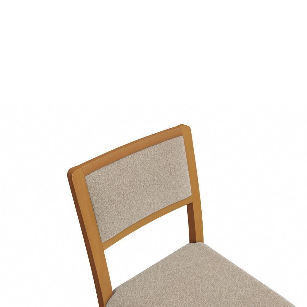 Par De Cadeiras Em Madeira Maciça Kappesberg Alice Linho Mesclado Areia - 3