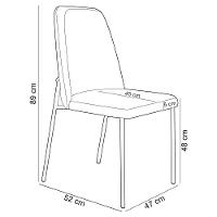 Kit 04 Cadeiras Decorativa Estofada Para Sala De Jantar Dourada Bella L02 Linho Bege Escuro - Lyam Decor - 5