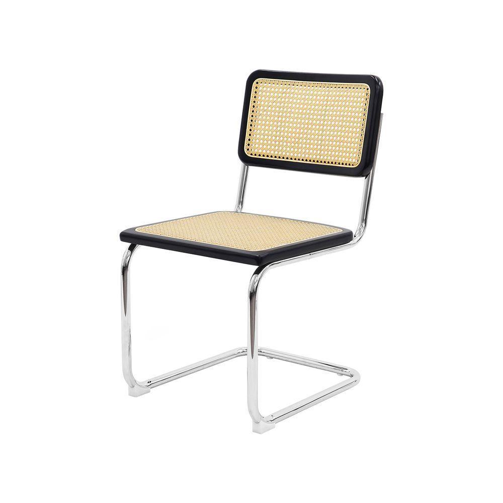 Cadeiras De Jantar Cesca Sem Braço Madeira Preta Base Inox - 1