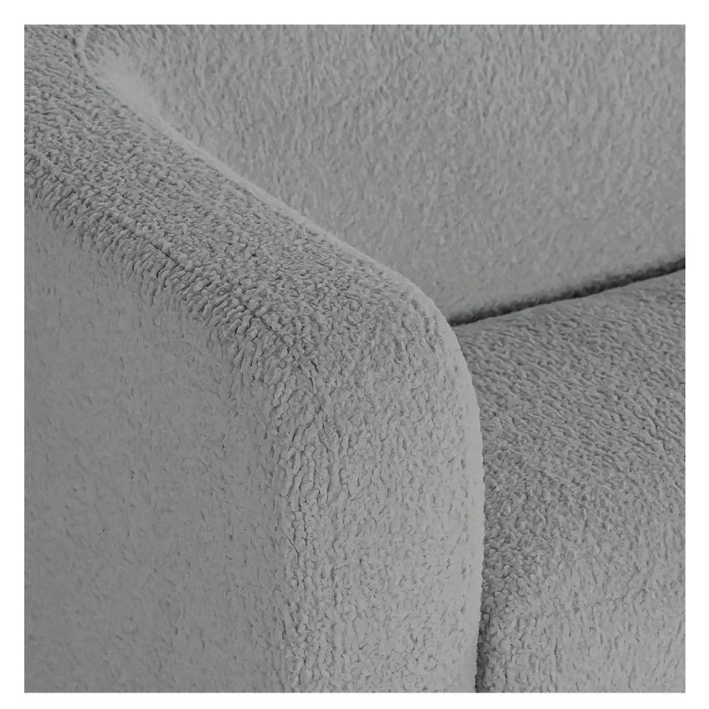 Sofá 3 Lugares Luxo Recepção Escritorio Sala Veneza 180cm Bouclé - Doce Sonho Móveis Cinza - 6