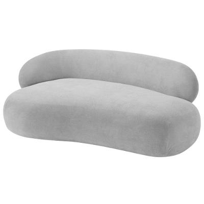 Divã Recamier Luxo Decorativo Canadá 180cm Lado Direito Linho - Doce Sonho Móveis Cinza Claro