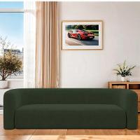 Sofá 3 Lugares 200cm Orgânico Luxo Recepção Melina Linho - Doce Sonho Moveis Verde - 10