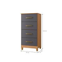 Comoda 4 Gavetas Alasca Freijó Titanium - 3