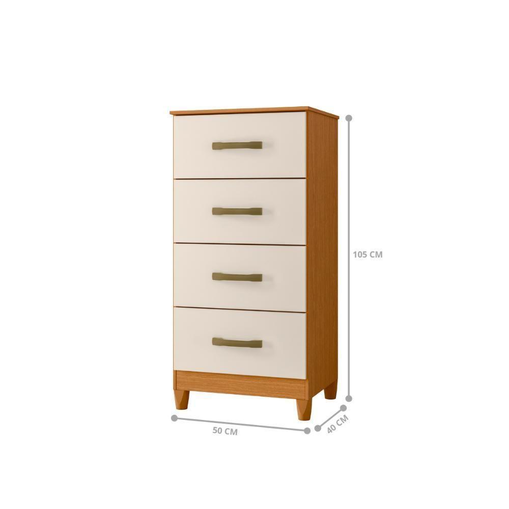 Comoda 4 Gavetas Alasca Cinamomo Off White - 3