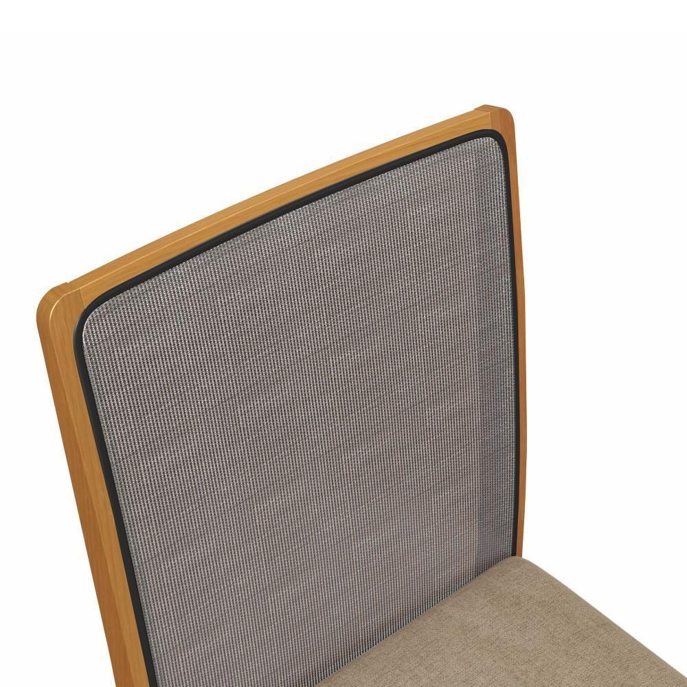 Par De Cadeiras Montadas Kappesberg Em Madeira Maciça Lara Linho Fendi Tela Chumbo - 4