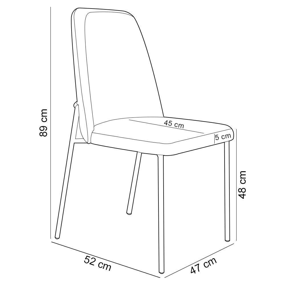 Kit 02 Cadeiras Decorativa Estofada Para Sala De Jantar Dourada Bella L02 Linho Bege Escuro - Lyam Decor - 5