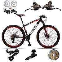Bicicleta Aro 29 Shimano Dianteiro Traseiro Alumínio 21 Marchas Freio A Disco Quadro 21" Vermelho - 3