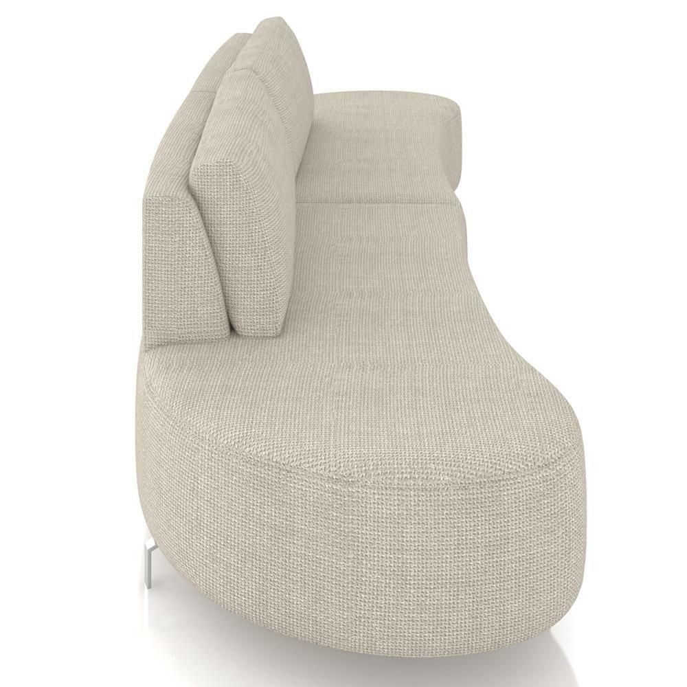 Sofá 4 Lugares Para Sala Living Orgânico Pés Metálicos 260cm Shui P08 Linho Bege - Lyam Decor - 5