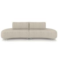 Sofá 4 Lugares Para Sala Living Orgânico Pés Metálicos 260cm Shui P08 Linho Bege - Lyam Decor - 2