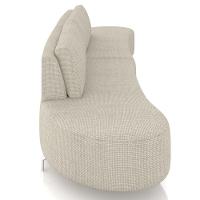 Sofá 4 Lugares Para Sala Living Orgânico Pés Metálicos 260cm Shui P08 Linho Bege - Lyam Decor - 5