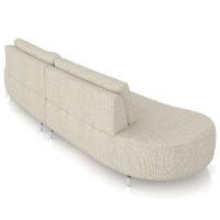 Sofá 4 Lugares Para Sala Living Orgânico Pés Metálicos 260cm Shui P08 Linho Bege - Lyam Decor - 6