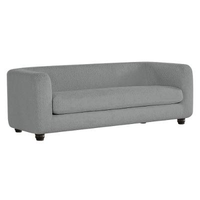 Sofá 3 Lugares Luxo Recepção Escritorio Sala Veneza 200cm Bouclé - Doce Sonho Móveis Cinza