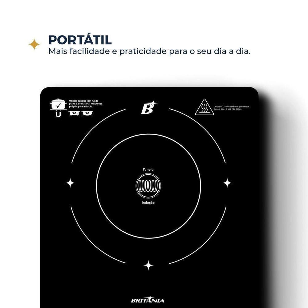 Cooktop de Indução Britânia Portátil  BCTE10A 110V - 2