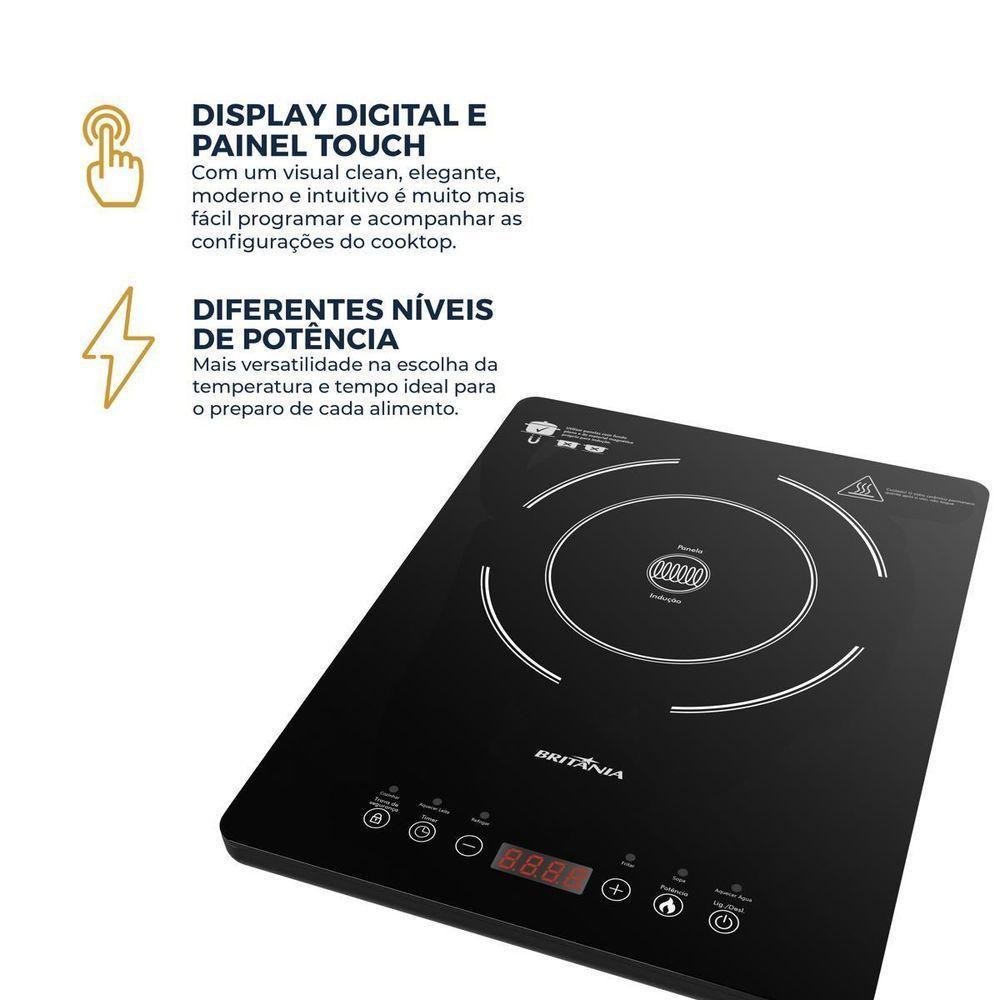Cooktop de Indução Britânia Portátil  BCTE10A 110V - 3