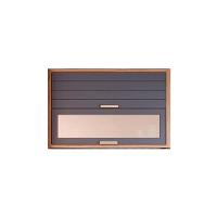 Módulo Cozinha Eloise Armário Com 2 Portas Basculante Com Vidro Reflecta 120cm Freijó Titanium - 1