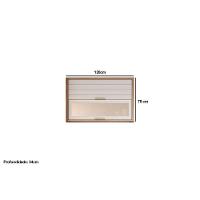 Módulo Cozinha Eloise Armário Com 2 Portas Basculante Com Vidro Reflecta 120cm Freijó Titanium - 2