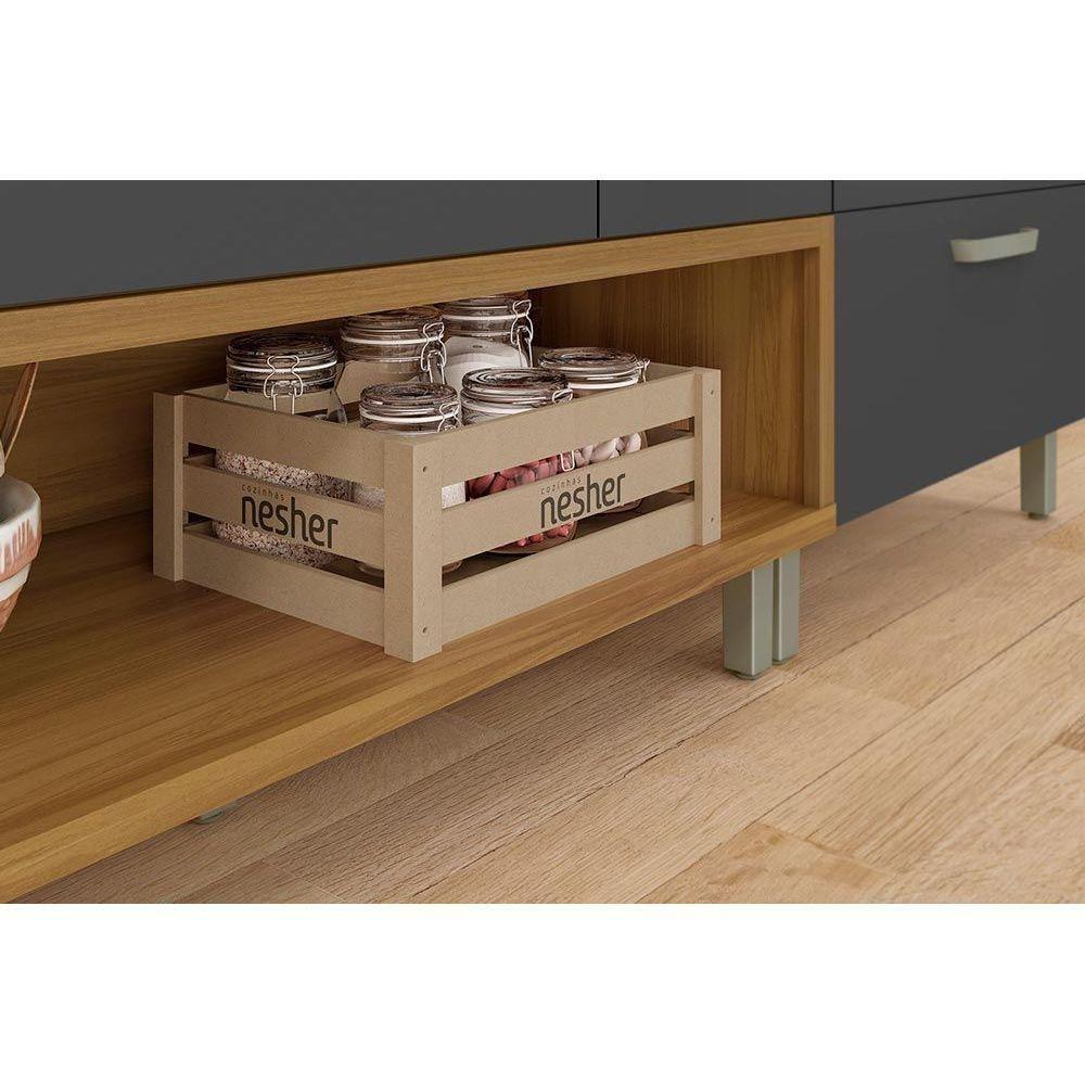 Cozinha Modulada Completa Princesa 4 Peças 1 Aéreo + 2 Balcões + 1 Paneleiro C6p59 Freijó Off White - 10