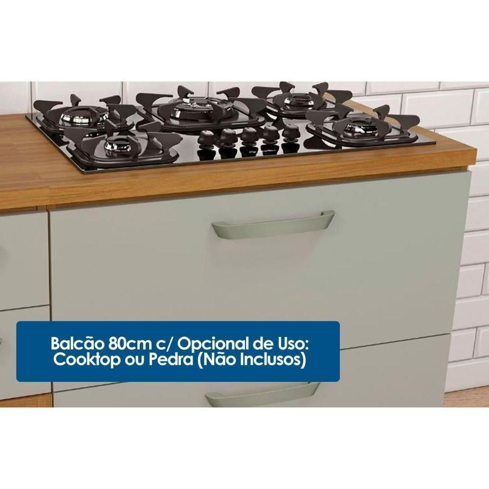 Cozinha Modulada Completa Princesa 4 Peças 1 Aéreo + 2 Balcões + 1 Paneleiro C6p64 Freijó Off White - 6