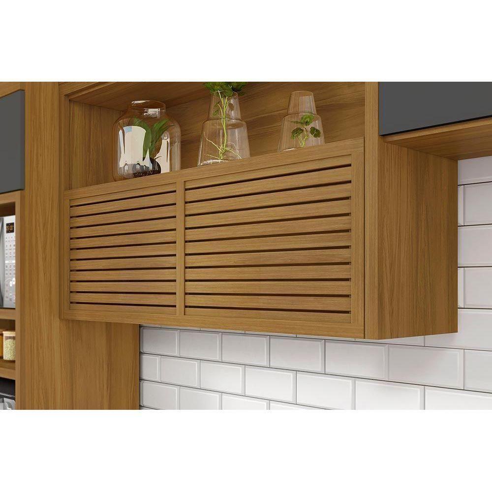 Cozinha Modulada Completa Princesa 4 Peças 1 Aéreo + 2 Balcões + 1 Paneleiro C6p64 Freijó Off White - 9