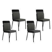 Kit 4 Cadeiras De Cozinha Duo 1739 4 Uni Preto Grafite Preto - 1