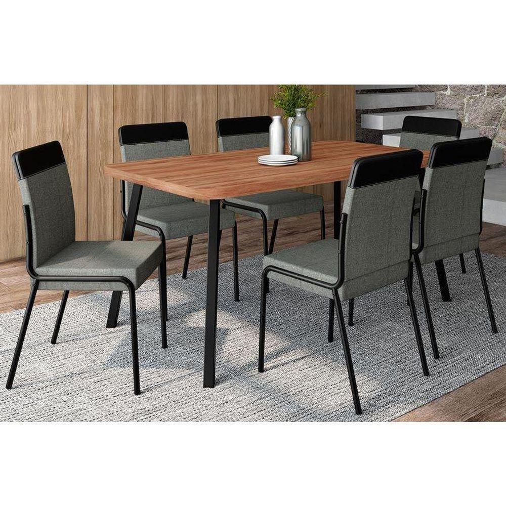 Kit 6 Cadeiras Sala Jantar Duo 1739 6 Uni Pretografite Preto Carraro - 7