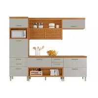 Kit Cozinha Modulada 4 Peças Princesa 1 Aéreo + 2 Balcões + 1 Paneleiro C6p59 Freijó Off White - 1