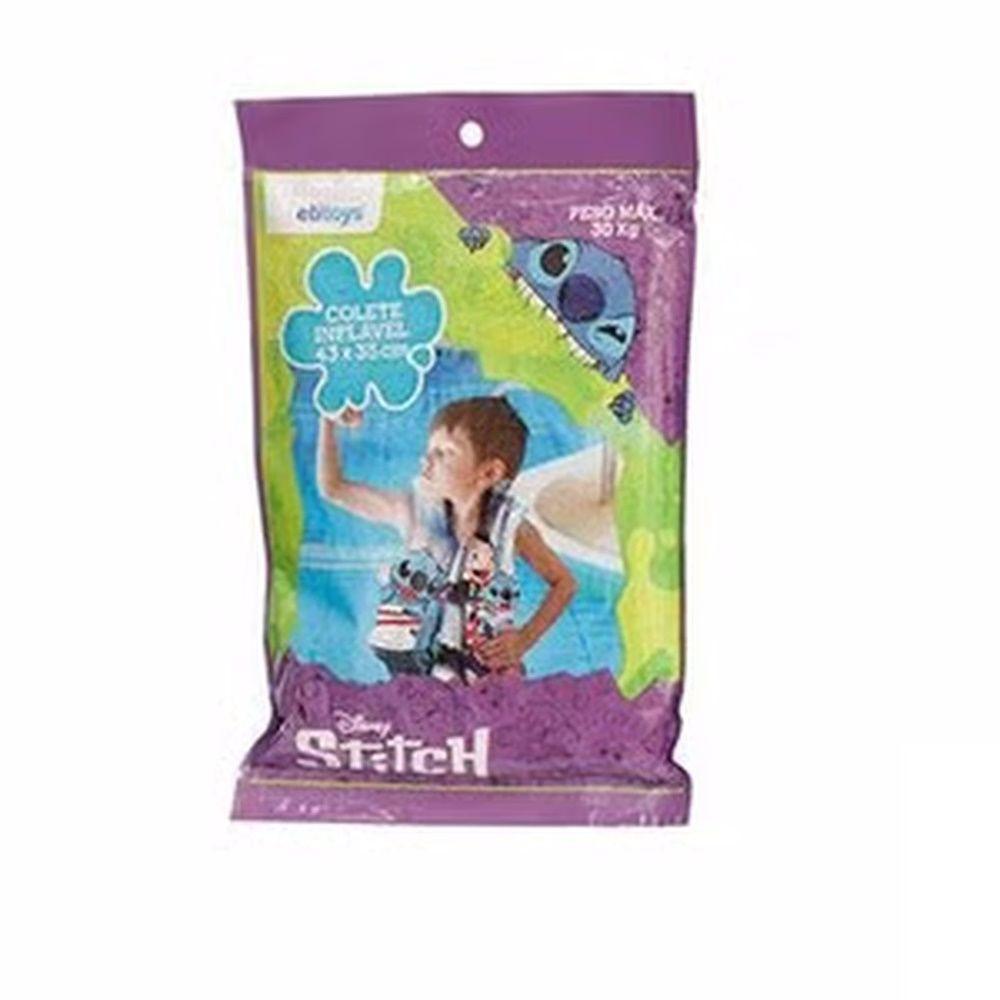 Colete Inflável 43cm Com Cinto Stitch Disney - Tudo Em Caixa - 3