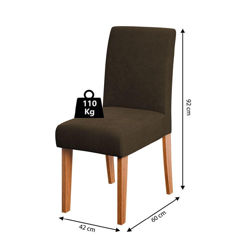 Conjunto Sala De Jantar Mesa Trento Quadrada 4 Cadeiras Trieste Dobuê Madeirado/chocolate - 4