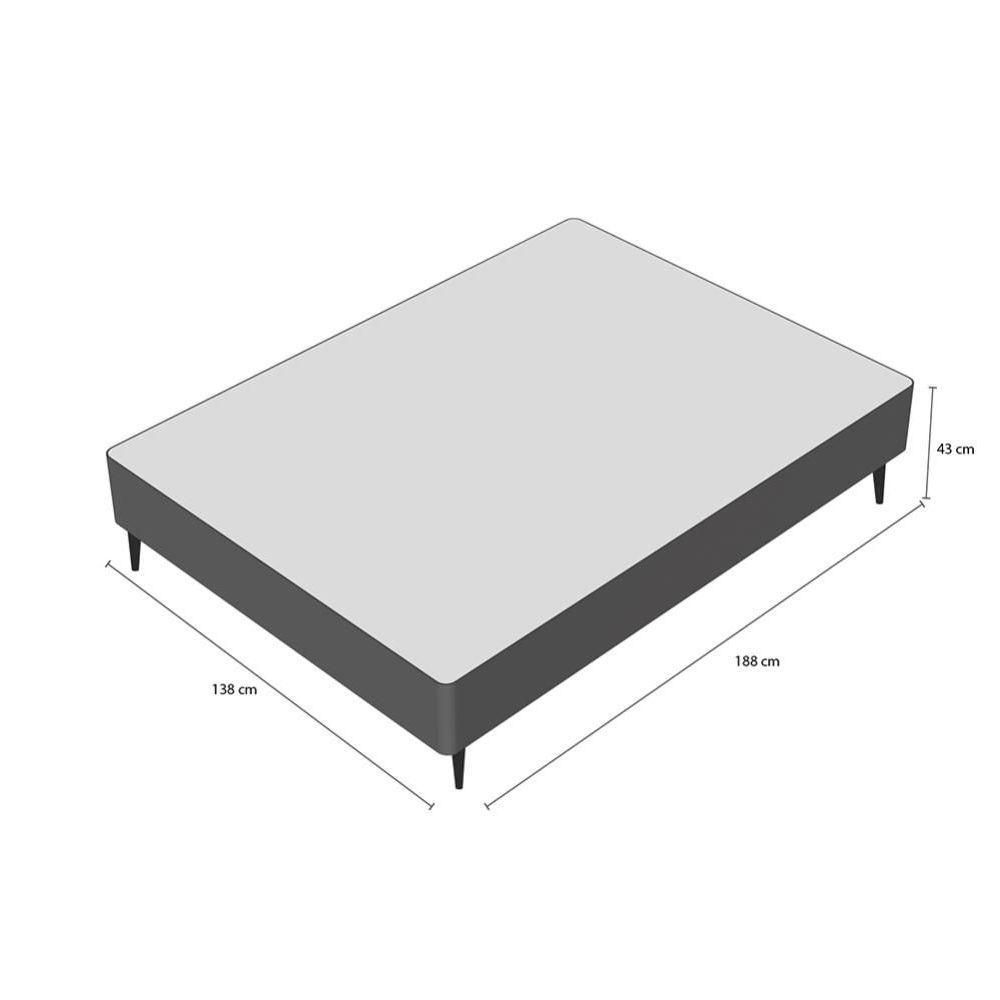 Base Sommier Camurça Cinza Casal (138x188x30) - Ortobom - 6