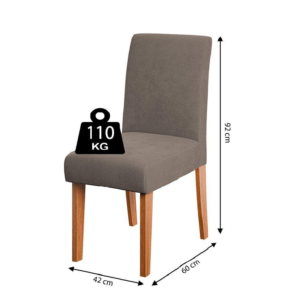 Conjunto Sala De Jantar Mesa 1,60m Trento 6 Cadeiras Trieste Dobuê Madeirado/mascavo - 4