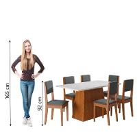 Conjunto Sala De Jantar Mesa 1,60m 6 Cadeiras Trento Dobuê Madeirado/grafite - 6