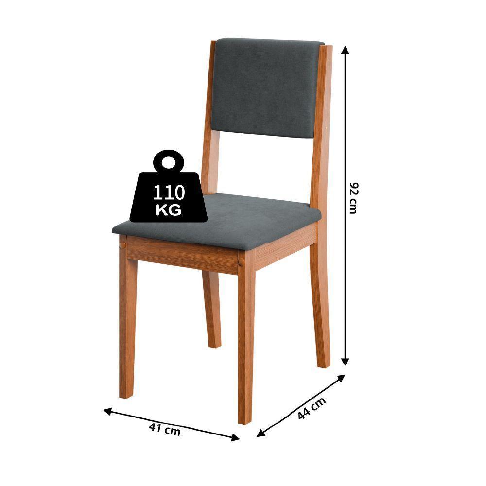 Conjunto Sala De Jantar Mesa 1,36m 4 Cadeiras Trento Dobuê Madeirado/grafite - 4