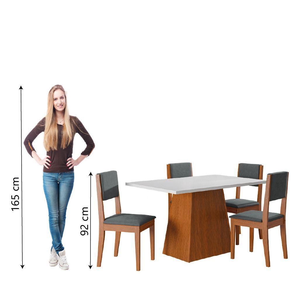 Conjunto Sala De Jantar Mesa 1,36m 4 Cadeiras Trento Dobuê Madeirado/grafite - 6