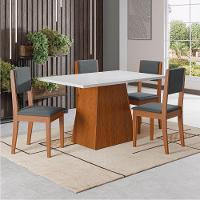 Conjunto Sala De Jantar Mesa 1,36m 4 Cadeiras Trento Dobuê Madeirado/grafite - 2