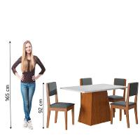 Conjunto Sala De Jantar Mesa 1,36m 4 Cadeiras Trento Dobuê Madeirado/grafite - 6