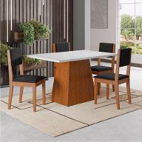 Conjunto Sala De Jantar Mesa 1,36m 4 Cadeiras Trento Dobuê Madeirado / Preto - 2