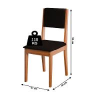 Conjunto Sala De Jantar Mesa 1,36m 4 Cadeiras Trento Dobuê Madeirado / Preto