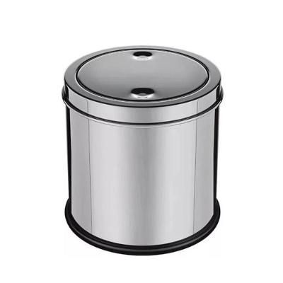 Lixeira De Inox Luxo Com Tampa Basculante Giratória 3 Litros Para Cozinha, Banheiro E Escritório