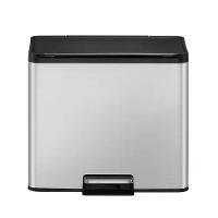 Lixeira Tripla Coleta Seletiva Em Aço Inox 30 Litros – 3 Cestos Com Pedal 3 Em 1 Ecológica Luxo - 1