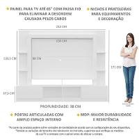 Rack Estante com Painel Tv 65 e 2 Portas Oslo Branco - 8