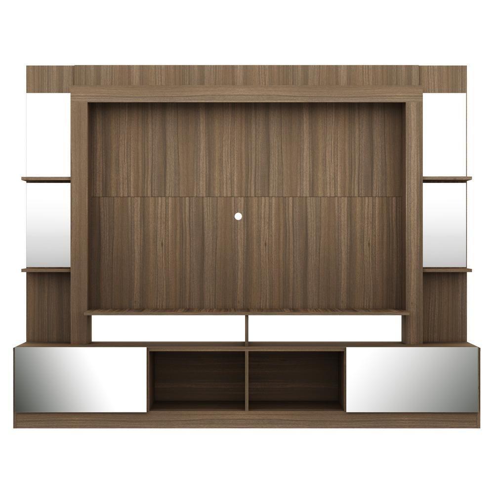 Rack Estante com Painel Tv 65 e Espelho Oslo Madeirado - 1