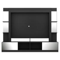 Rack Estante com Painel Tv 65 e Espelho Oslo Preto madeirado - 1