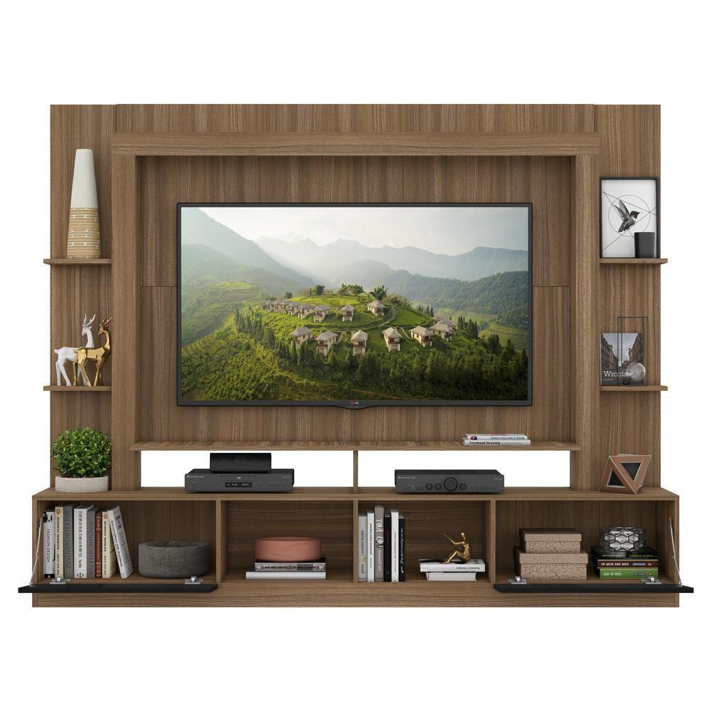 Rack Estante com Painel Tv 65 e 2 Portas Oslo Madeirado - 3